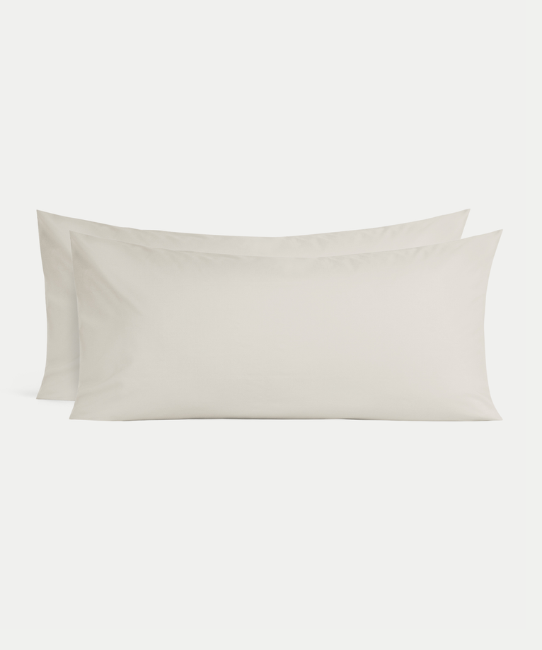 Set of 2 Pillowcases Egyptian Cotton Percale 400TC | Greige
