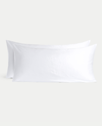 Set of 2 Pillowcases Hotel Okura Egyptian Cotton Sateen 600TC | White