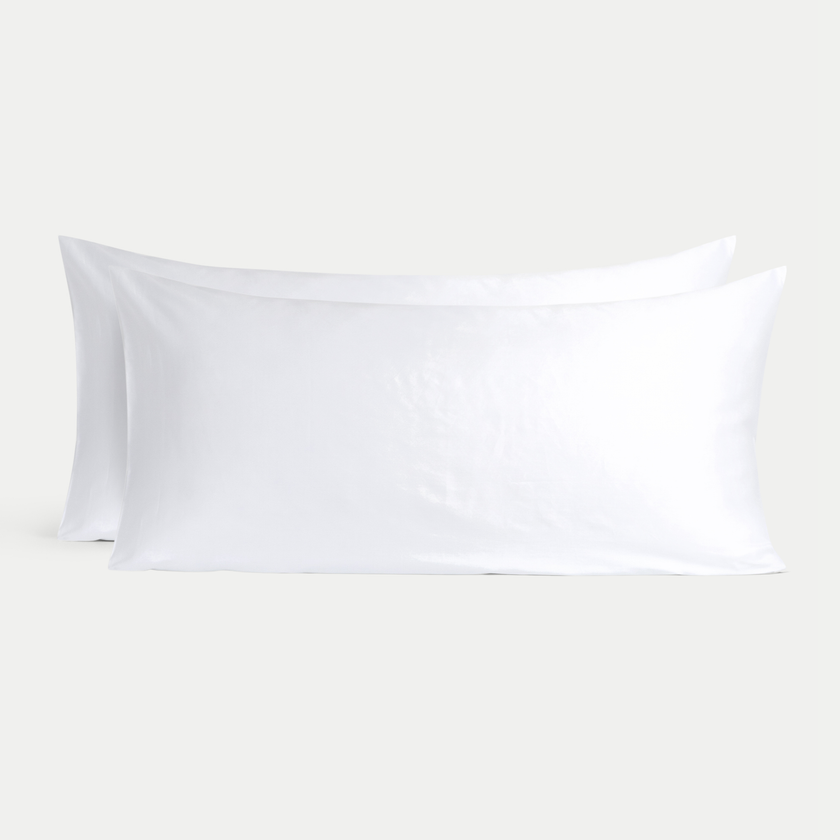 Set of 2 Pillowcases Hotel Okura Egyptian Cotton Sateen 600TC | White