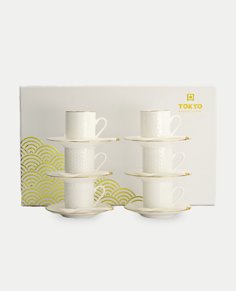 Tokyo Design Studio – Nippon White Gold Rim Espresso Set (18-piece)