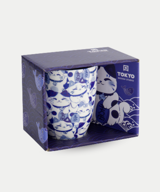 Tokyo Design Studio – Kawaii Blue Maneko Mug (with Gift Box)
