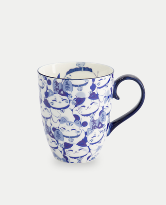 Tokyo Design Studio – Kawaii Blue Maneko Mug (with Gift Box)