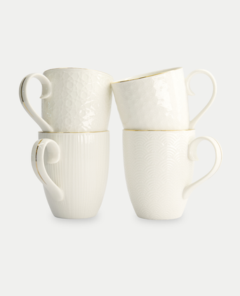 Tokyo Design Studio – Nippon White Gold Rim Mug Set (4-piece)
