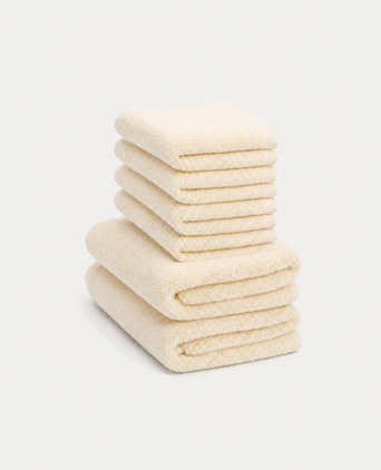 Guest towel zero-twist cotton 30x30 cm (4 pcs) + 40x60 cm (2 pcs) | Cream