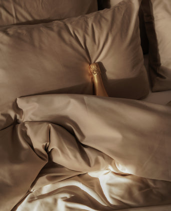 Duvet Cover Set & Fitted Sheet Egyptian Cotton Sateen | Champagne