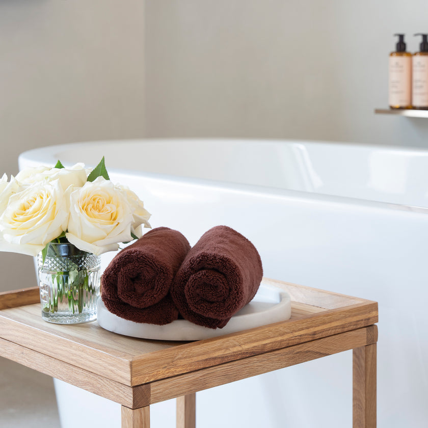 Guest towel zero-twist cotton 40x60 cm (2 pcs) | Chestnut