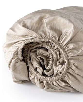 Duvet Cover Set & Fitted Sheet Egyptian Cotton Sateen | Champagne