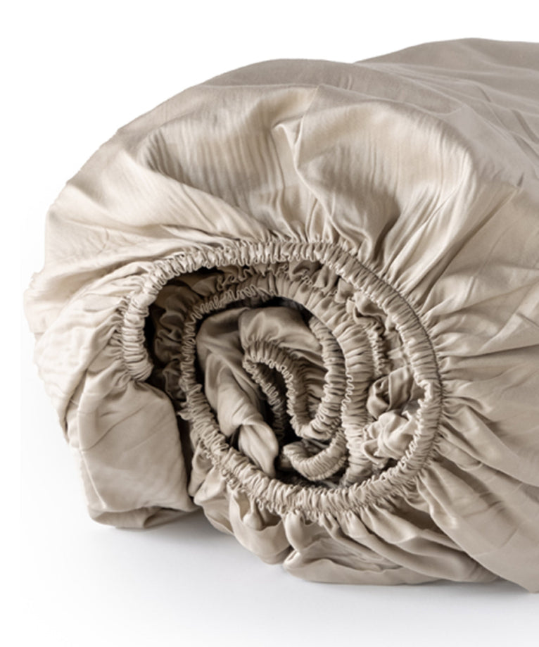 Duvet Cover Set & Fitted Sheet Egyptian Cotton Sateen | Champagne
