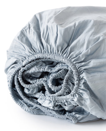Egyptian Cotton Sateen Fitted Sheet 400TC | Misty Blue | Outlet