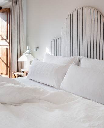 Duvet Cover Set & Fitted Sheet Washed Linen | White