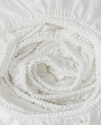 Egyptian Cotton Fitted Sheet Percale 400TC | White | Outlet