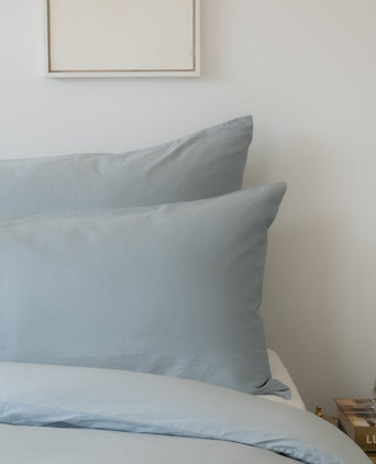 Egyptian Cotton Sateen Pillowcase 400TC | Misty Blue | Outlet